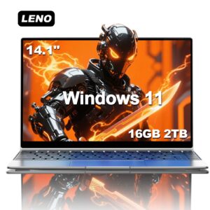 14.1" Ultra Slim Laptop 16GB RAM 2TB SSD Intel N3700 Notebook Gamer 1920*1080 Display Windows 11 Pro Office Study Computer PC