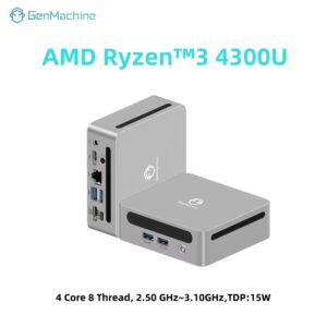 GenMachine Mini PC AMD Ryzen 3 4300U 4 Core 8 Thread 3.10GHz 15W Win11 3.7GHz DDR4 Wifi6 pc gamer computer Diy Gaming Computer