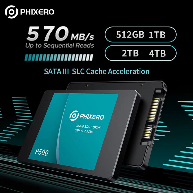 PHIXERO SSD HDD 2.5 Hard Disk SSD 1TB 2TB 512GB 128GB 256GB HD SATA 4TB Disk solid state drive Internal Hard Drive for Laptop PC